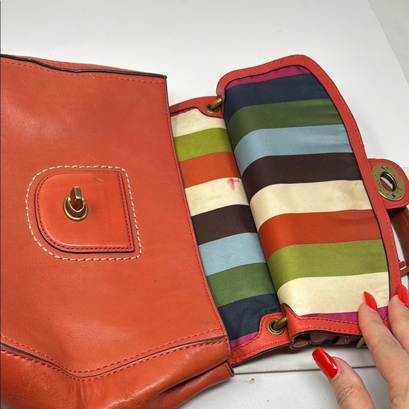 COACH Orange Leather Handbag size M - Picture 4 of 7